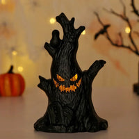2024 Halloween Haunted House Horror Props, Halloween Ghost Tree Led Glow Ghost Lights, Horrific Atmosphere Home Decoration Light Black