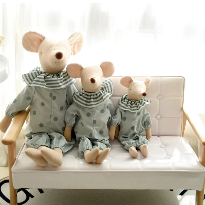 Lusy Store LLC Cute Baby Mouse Plush Toys Stuffed Animal Mouse Dolls Lovely Rat with Clothes Kids Birthday Gifts Plush