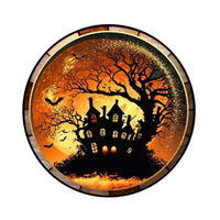 2025 Halloween PVC Glass Window Static Sticker Horror Castle Cat Decorative Sticker Halloween Glass Decals Home Party Decoration Style1-01