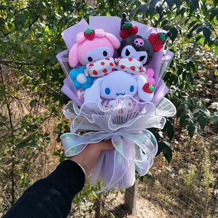 Lusy Store LLC Kuromi Plush Bouquet My Melody Cinnamoroll Holiday Gift Bouquet