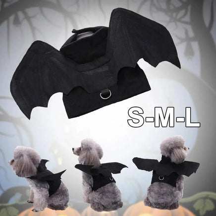 1Pcs Halloween Cute Pet Clothes Black Bat Wings Harness Costume Cosplay Cat Dog Halloween Party for Pet Supplies