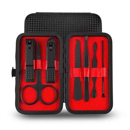 7/10/12/18/20/24PCS Set Professional Manicure Set Kits Stainless Steel Fingernail Toenail Clippers Set with Leather Portable Lusy Store