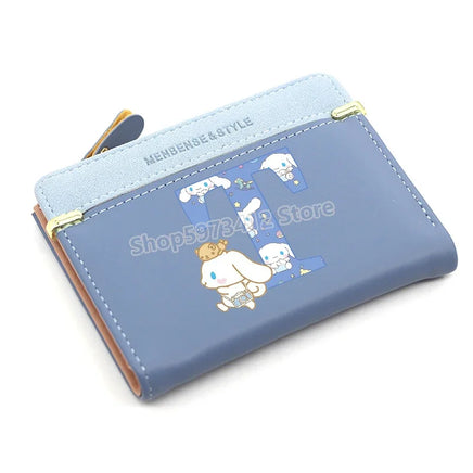Cute Cinnamoroll Wallets Women Coin Purse Cartoon Sanrios Anime Pu Casual Money Bag Clutch Card Holder Wallet with Buttons Gift kt1087