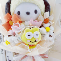 Lusy Store LLC Creative bouquet Kuromi Melody Cinnamoroll Plush Toys Stuffed Doll Anime Girl's Room Decoration Bouquet