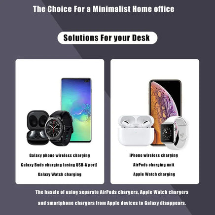 LED Light Bedside Lamp Qi Wireless Charger Dock