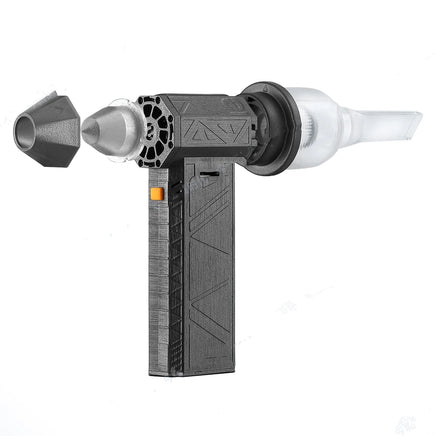 Silent TurboJet Air Duster: High-Power Brushless Blower with Rapid Recharge Technology Iron Gray-With Vacuum Cleaner Hammer Kit 200*150*100 mm