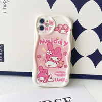 Kuromi Hello Kitty Bracket Bracelet Phone Case For iPhone 16 15 Pro Max 14 11 12 13 Mini XR 8 7 Plus X XS SE Sanrio Cute Cartoon P1
