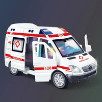 1:32 Mini Car Diecast Ambulance Fire-Truck Policecar Model Sound And Light Vehicle Simulation Collection Gifts Toys Boys Lusy Store