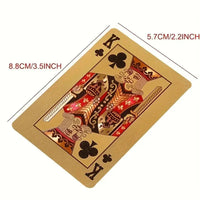 24K Gold Foil Playing Cards Deck - Perfect For Poker, Practical Jokes & Party Gifts Christmas Halloween Thanksgiving Gift Gold