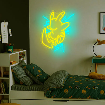 Lusy Store LLC Pikachu Neon Sign for Gaming Room LED Neon Light Sign Perfect for Bedroom Gifts Neon Sign