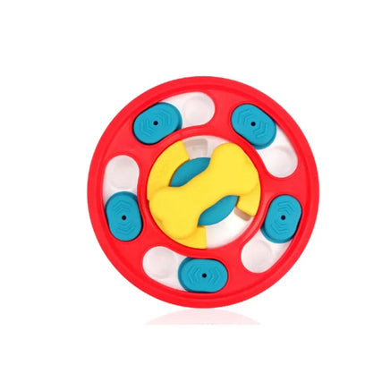 Interactive Dog Puzzle Toy & Slow Feeder, Non-Slip Bowl for IQ Training, Slow Eating Food Dispenser for Cats & Dogs Pawprint Pink