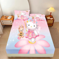 Hello Kitty Fitted Sheet Suitable For Children And Adults Home Decor 3