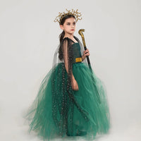 Girls Green Medusa Costume with Headpiece for Kids Halloween Medusa Dresses Greek Roman Kids Fancy Gown Tutu Dress Cosplay