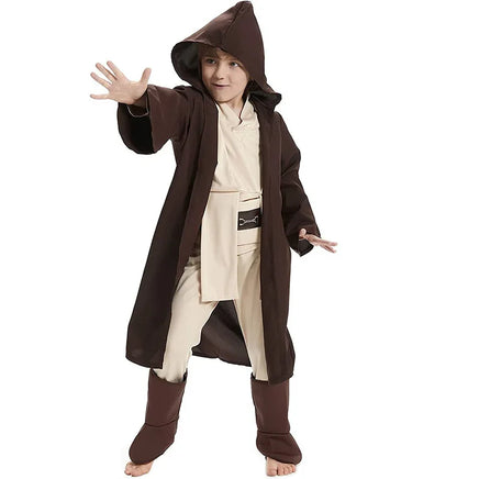 Star Wars Obi-Wan Kenobi Kids Cosplay Costume - Jedi Warrior Hooded Cloak Suit