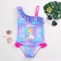 Alice in Wonderland Girls Swimsuit Mermaid Fish Scale One-Piece Bathing Suits Children's Dresses Summer Swimwear Beach Suit Kids Lusy Store