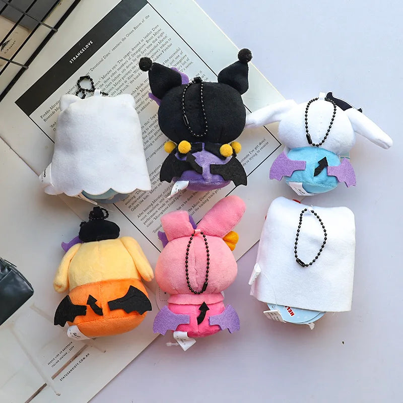 Lusy Store LLC Hello Kitty Halloween Doll Cinnamoroll Kuromi Kawaii Ghost Plush Toy Key Pendant Gifts Halloween Toys Plush