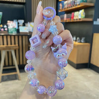 Sanrio Phone Case Short Hanging Chain Hello Kitty Cinnamoroll Kuromi Wrist Pendant Beaded Ccd Camera Chain Mobile Phone Chains 4