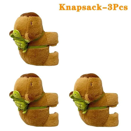 1-20PCS Rytanda Capybara Clap Circle Toys Slap Snap Wrap Wristband Bracelet Capybara Plush Hand Ring Fun Pop Circles Kids Gift Knapsack-3PCS