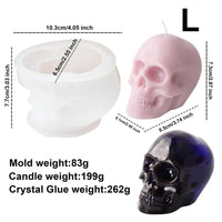 White and Pink Skull Candle Molds DIY Epoxy Skull Resin Mold Art Craft for Holiday Decoration DIY Halloween Skeleton Skull Mold White Skull L