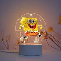 SpongeBob SquarePants Patrick Star Peripheral Cartoon Animation Creative Night Light 3D Children's Room Decorative Light style-2 usb warm color