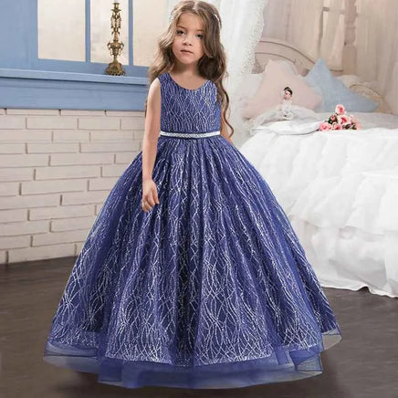 2024 New Girls' Dress Luxury V-neck Sequin Tulle Party Dress Christmas Ball Evening Dress Fluffy 6.8. 10.12 Halloween Costumes as picture 1