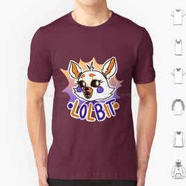 Lolbit T Shirt Cotton Men Women DIY Print Fnaf Lolbit Game Horror Five Nights At Video Game Fnaf Lolbit Animatronic Cute M-Tee-Burgundy