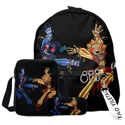 Trendy Popular Funny sundrop fnaf 3D Print 3pcs/Set pupil School Bags Laptop Daypack Backpack Inclined shoulder bag Pencil Case Lusy Store