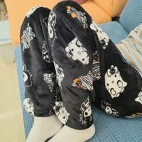 Hello Kitty Pajama Pants Fleece Double Elastic Fabric Soft Trousers Women Trousers Cartoon Birthday Gift 7