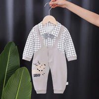3-18M Boys Romper Newborn Striped Gentleman Tuxedo Infant Party Costume Baby Cotton Halloween Outfit Long Sleeve Formal Clothes ED013210