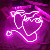 Lusy Store LLC Angel Demon Neon Signs LED Neon Light Sign Light Up for Wall Decor Bar Living Room Valentine's Day Girl Gift Neon Sign