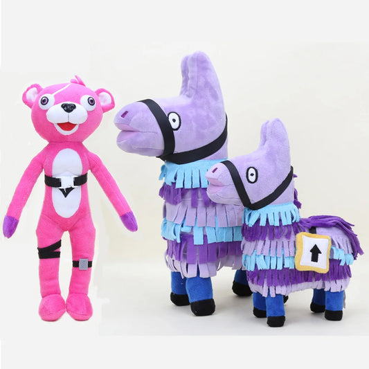 Lusy Store LLC Pink Bear Purple Alpaca Horse Plush Doll Soft Cotton Cute Stuffed Figure Doll Plush