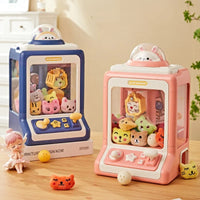 Lusy Store LLC Automatic Doll Machine Toy for Kids Mini Cartoon Coin Operated Play Game Claw Crane Machines Action Figure