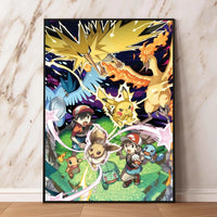 Pokemon Canvas Prints Wall Art Home Classic Children's Bedroom Decor Gifts Kid Action Figures Modular Painting Cartoon Character Lusy Store