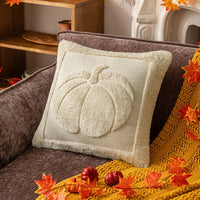 45x45/50x50cm Halloween Pumpkin Plush Pillowcase Cojines Festival Pumpkin Double-Sided Plush Cushion Cover Headboard Pillowcases Beige pumpkin