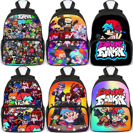 Fnf Game Friday Night Funkin Backpack for Boys Girls 3D Anime School Backpacks Children Bookbag 16 Inch Travel