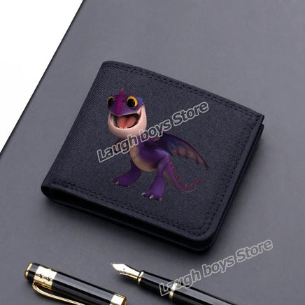Toothless Canvas Wallet Men Short Folding Purse How To Train Your Dragons Cartoon Card Holder Coin Case Fashion Pocketbook Gift Lusy Store
