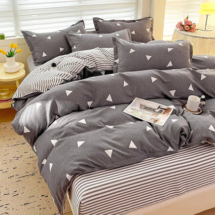 4 Pieces,100% Cotton Bedding Set,Four Piece Bed Sheet Comforter Comforter Set,Modern Fashion Couple Bed Comforter Set Lusy Store