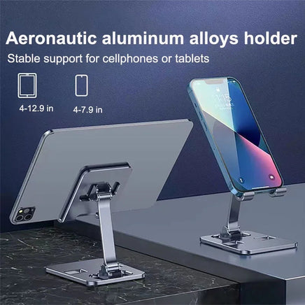 Tablet Holder Universal Aluminum Alloy Portable For iPad Adjustable Flexible Folding Lazy Desktop Live Mobile Phone Stand Mount Lusy Store
