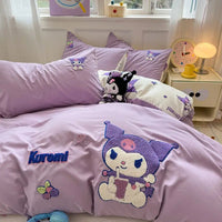 Sanrio Hello Kitty cartoon cute anime character cotton bed sheet duvet cover four-piece kawaii student dormitory three-piece set Sanrio-8