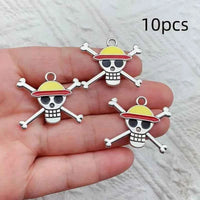 10pcs Halloween Skull Charm for Jewelry Making Enamel Necklace Earring Pendant Diy Supplies Craft Accessories Black Plated BROWN