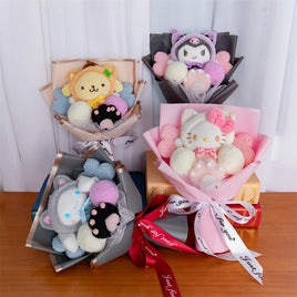 Lusy Store LLC Kuromi My Melody Cinnamoroll Hello Kitty Plush Bouquet Woman Valentine's Day Girls Christmas Gifts Bouquet