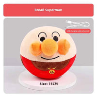 Interactive Electric Dog Toy, Rechargeable USB Jumping Ball with Plush Clown, Pet Puzzle & Training Toy Bread Superman