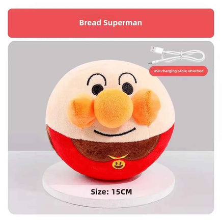 Interactive Electric Dog Toy, Rechargeable USB Jumping Ball with Plush Clown, Pet Puzzle & Training Toy Bread Superman