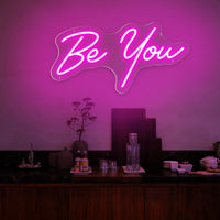 Lusy Store LLC Be You LED Neon Sign, USB Energy Saving Power Supply Indoor and Outdoor Room Wall Hanging Decorative Lights Neon Sign