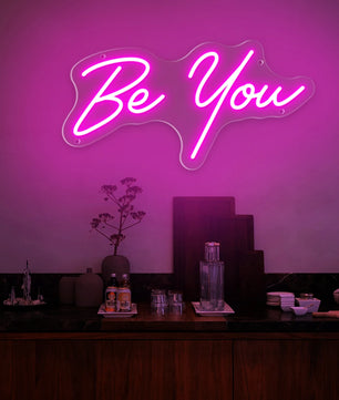 Lusy Store LLC Be You LED Neon Sign, USB Energy Saving Power Supply Indoor and Outdoor Room Wall Hanging Decorative Lights Neon Sign