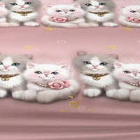 Lusy Store 1 Piece of Lovers Cute Cat Pattern Frosted Bedsheet, Bedroom Printed Bedspread, Bedding (Excluding Pillowcases) 