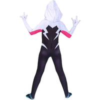 Latest Gwen Spiderman Costume for Kids and Adult White Spider Girl Mask 3D Style Halloween Costumes Cosplay Suiter Body Jumpsuit
