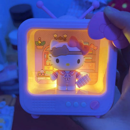 Hello Kitty Night Lamp Cute TV Channel Series Emit Light Ornament Bedroom Night Lamp New Personality Originality Modeling Lamp