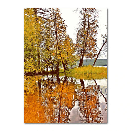 Autumn Decoration Canvas Poster Yellow Leaves Fall View Wall Art Print Pumpkin Painting Halloween Picture Living Room Home Decor 12