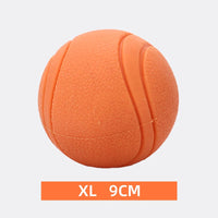 Rubber Dog Ball, Indestructible & Bite-Resistant, Chew Toy for Small to Extra-Large Dogs, Solid Red Orange XL